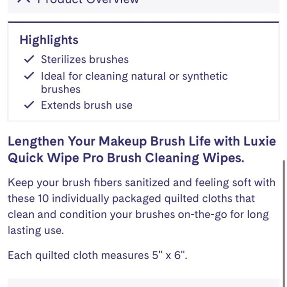 Luxie Quick Wipe Pro Brush Cleaning Wipes - Picture 4 of 7